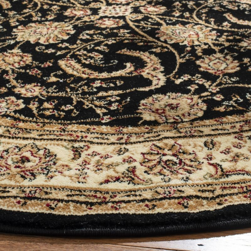 Lyndhurst LNH219 Power Loomed Area Rug - Black/Ivory - 6'x6' - Safavieh
