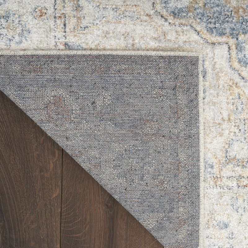 Nourison Astra Machine Washable Vintage Medallion Indoor Rug Denim Multi 5'3" x 7'