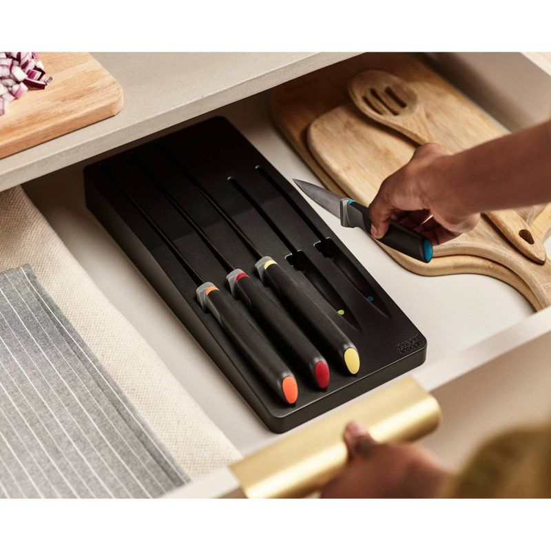 Joseph Joseph Elevate Knives Store 5pc Knife Set: Stainless Steel Kitchen Cutlery, Forged Blades, Hand Wash, Multicolor