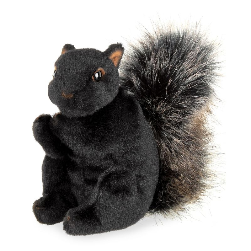 Bearington Acorn Black Plush Toy Squirrel Stuffed Animal, 7 inches
