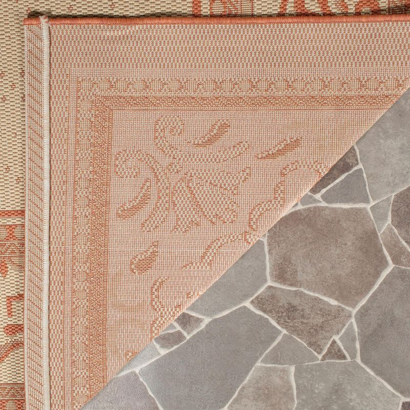 Courtyard CY0901 Power Loomed Indoor and Outdoor Area Rug - Natural/Terra - 9'x12' - Safavieh