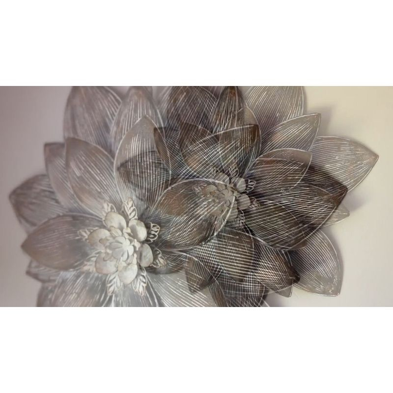 Set of 2 Wall Flowers Brown Metal by Foreside Home & Garden