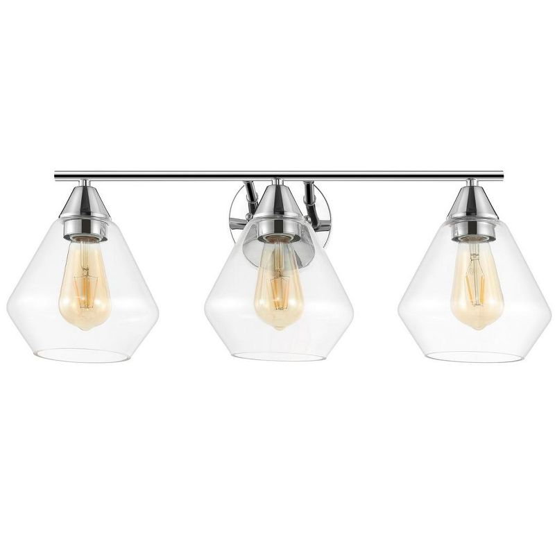 Amani 3 Light 23.75" Wall Sconce - SCN4134 - Chrome/Clear - Safavieh