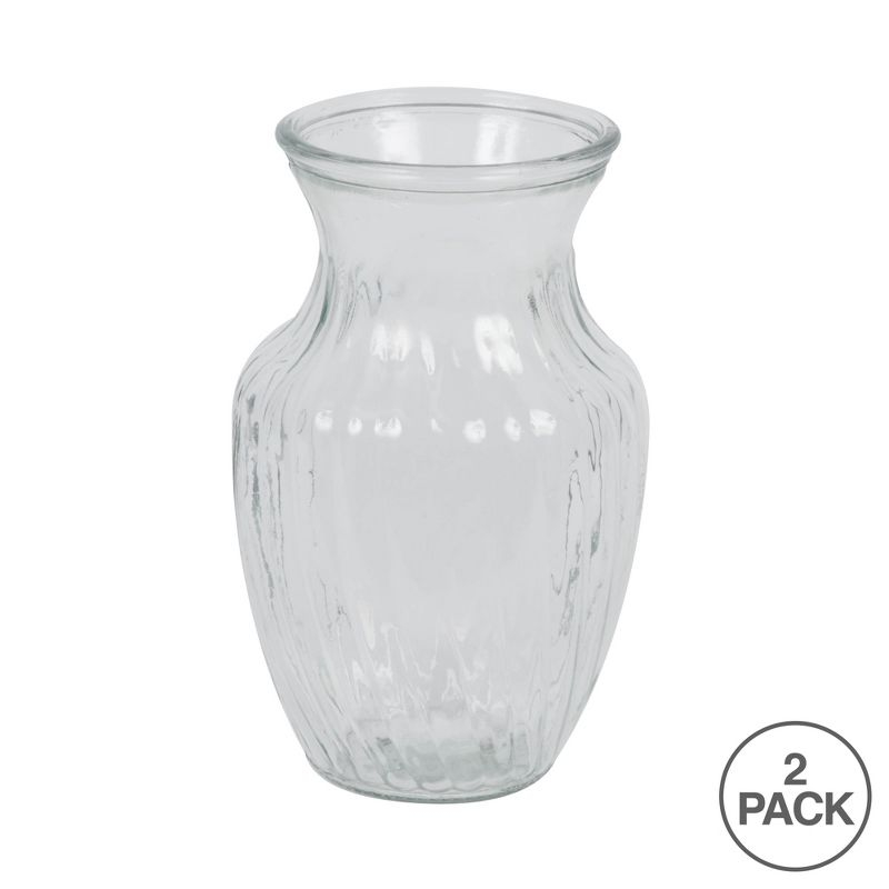 Vickerman 8" Clear Rose Vase. Includes two pieces per set.
