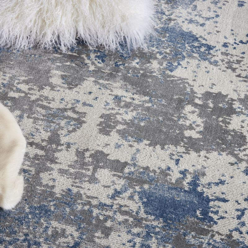 Nourison Rustic Textures Modern Brushstrokes Indoor Area Rug Grey/Blue 3'11" x 5'11"