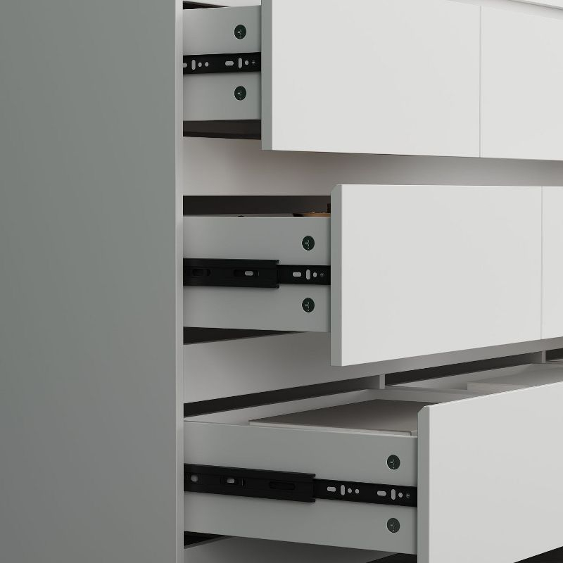 FUFU&GAGA White Modern Dresser for Bedroom 9 Drawers Wood Chest of Drawers