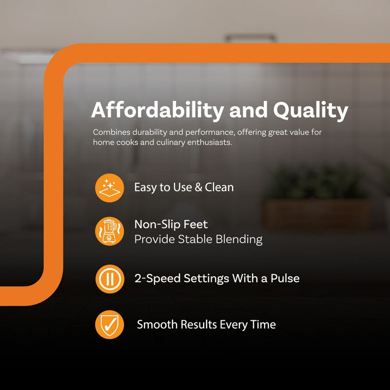 Complete Cuisine Kitchen Blender and Food Mixer, Electric Smoothie Maker with Stainless-Steel Blades, 2-Speed Control, 48 Oz, Black