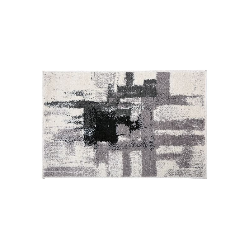 World Rug Gallery Contemporary Modern Abstract Black 2' x 3' Area Rug:  Stain-Resistant,  Low Pile,  Pet Friendly