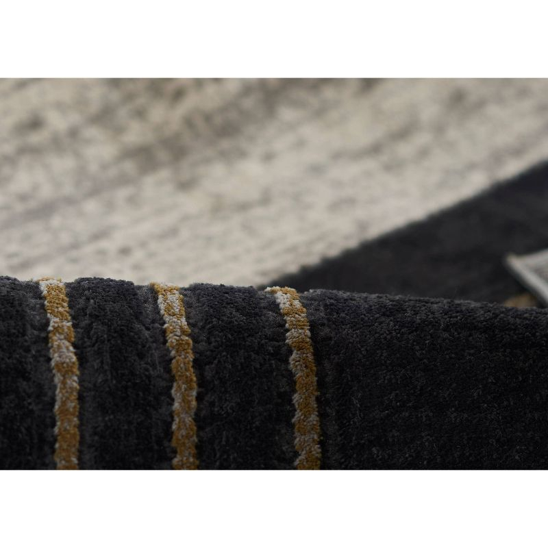 Momeni 5'1"x7'7" Edition Angular Machine Loomed Area Rug Charcoal Gray: Geometric Pattern, Indoor, Low Pile Polyester