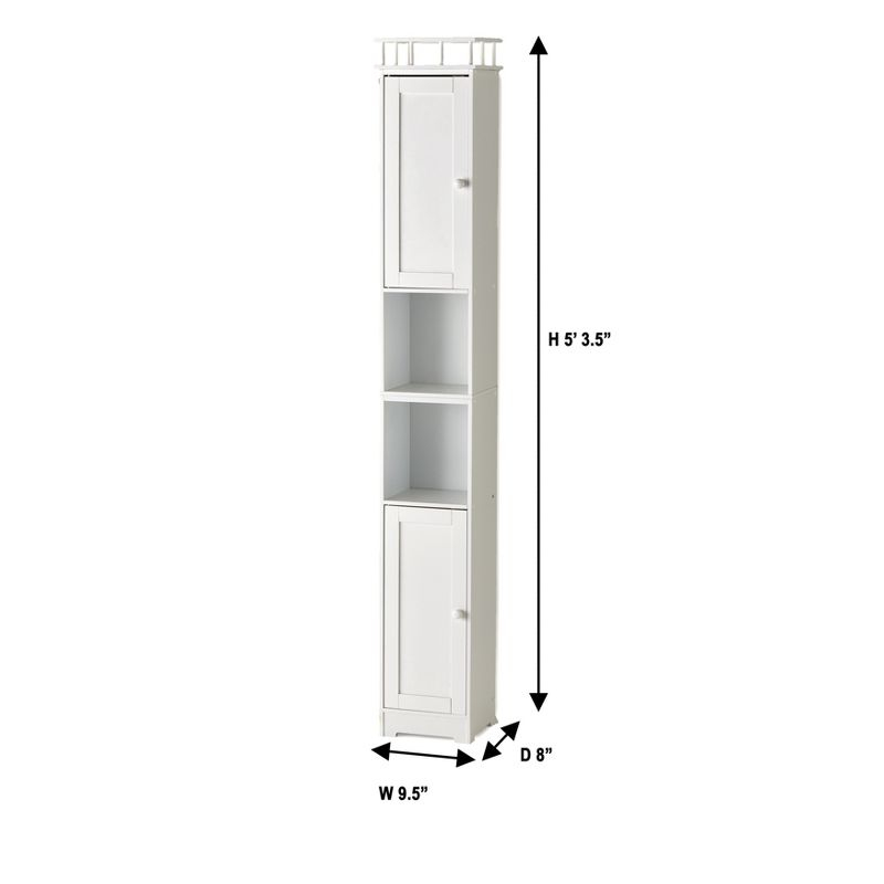 The Lakeside Collection Slim Storage Bathroom Cabinets - White