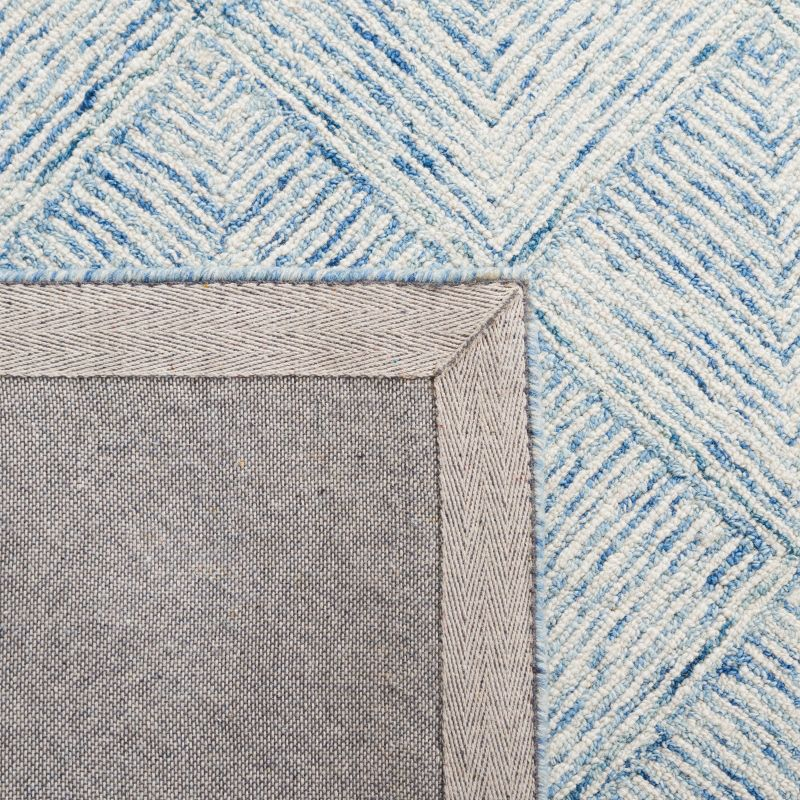 Abstract ABT428 Handmade Indoor Area Rug - Blue/Ivory - 6'x6' - Safavieh