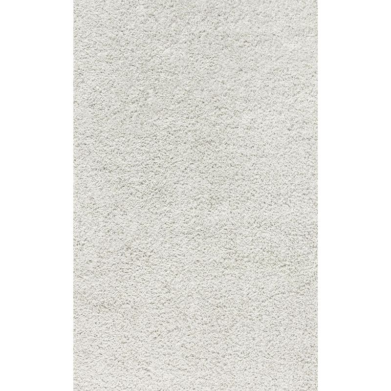 5'x8' Mercer Shag Plush Area Rug, White - JONATHAN Y