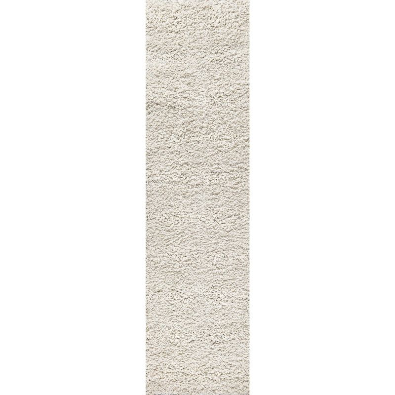2'x8' Mercer Shag Plush Area Rug, Cream - JONATHAN Y