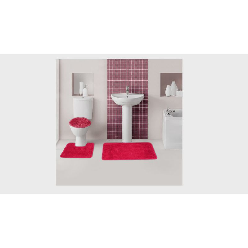3pc Florence Rug Set Red - Popular Bath