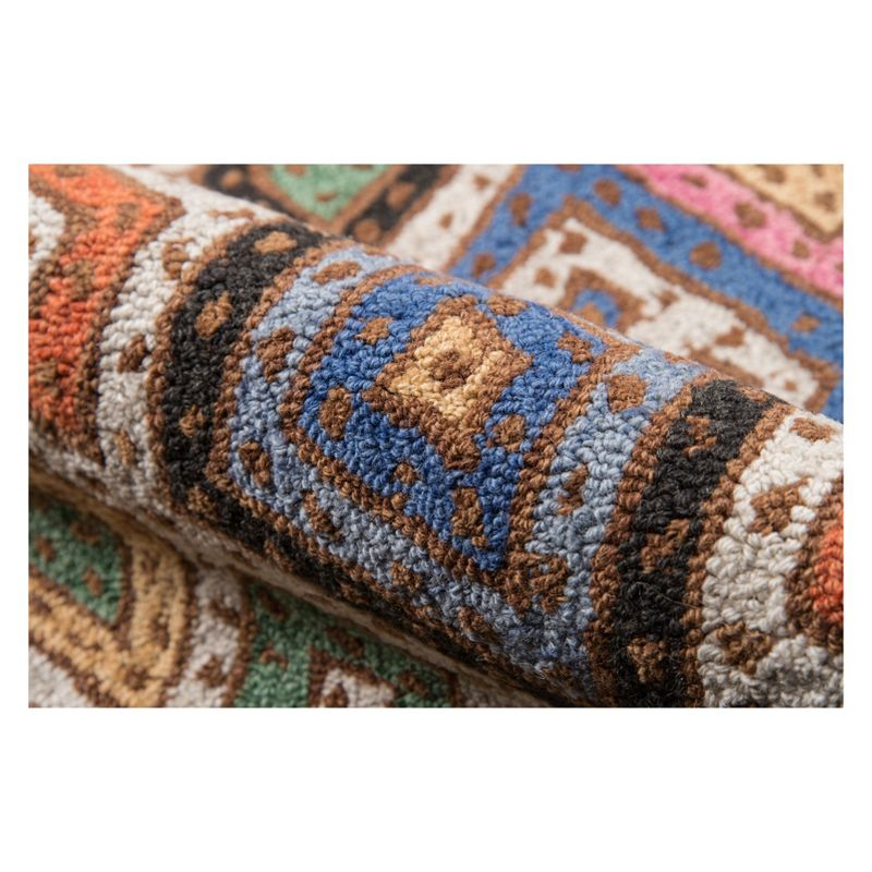 Momeni 5'x8' Geometric Tufted Area Rug: Wool, Multicolor, Contemporary, Handmade, Low Pile, Indoor Use