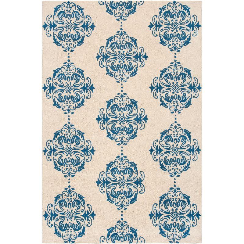 Chelsea HK145 Handmade Area Rug - 3'9"x5'9" - Ivory/Blue - Safavieh