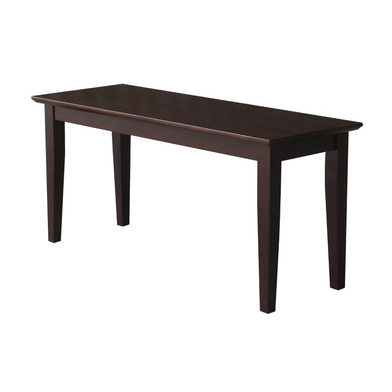 Brookshire Bench - Rich Mocha - International Concepts: Hardwood Frame, 400lb Capacity, Spot Clean