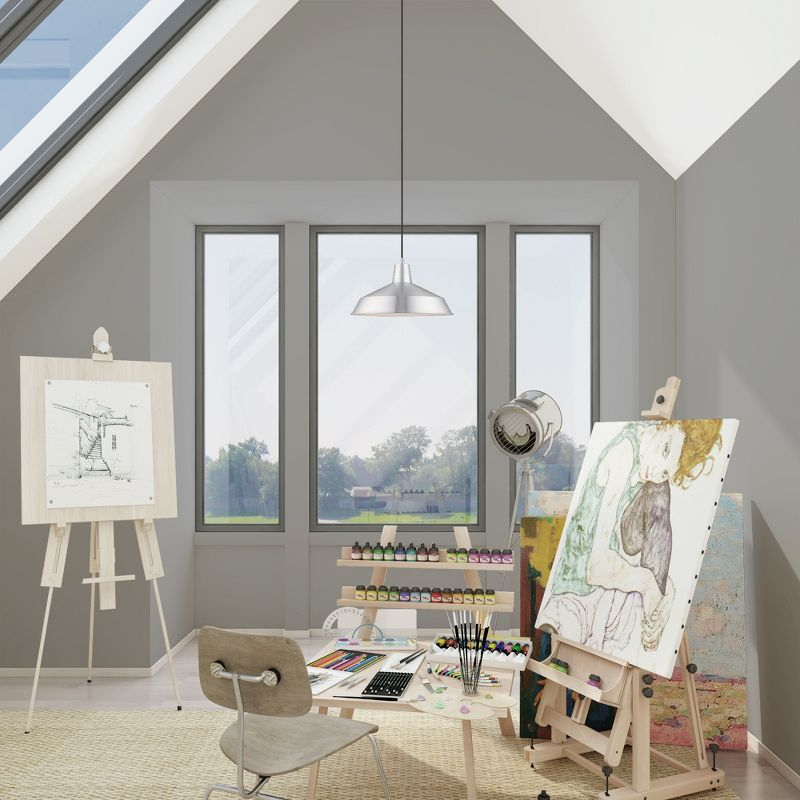 Livex Lighting Metal Shade 1 - Light Chandelier in  Brushed Aluminum