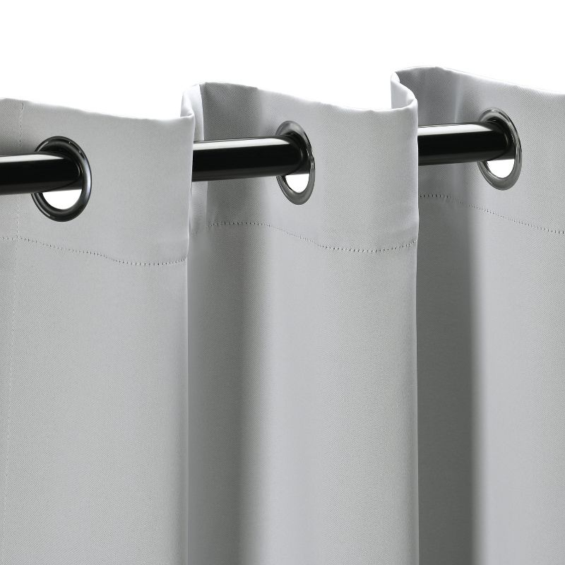Classic Modern Solid Room Darkening Semi-Blackout Curtains, Grommets, Set of 2, 52"x63", Marshmellow - Blue Nile Mills