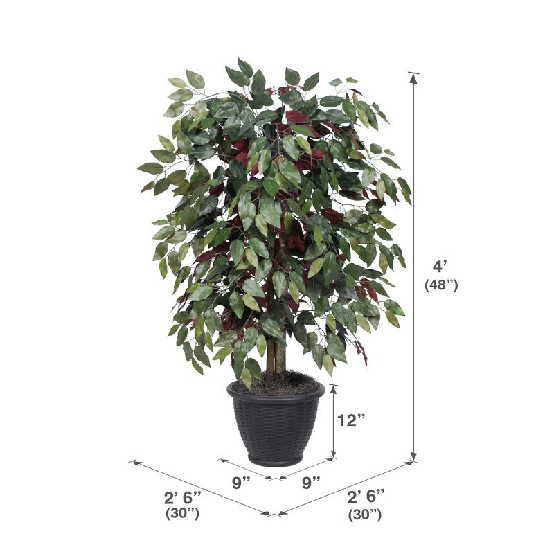 Vickerman 4' Artificial Capensia Bush, Gray Round Plastic Container. In a 12"Lx12"Wx9"H base.