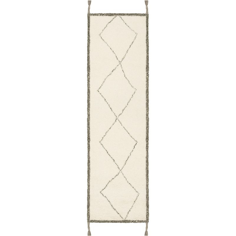 Casablanca CSB911 Hand Tufted Indoor Runner Rug - Ivory/Charcoal - 2'3"x12' - Safavieh