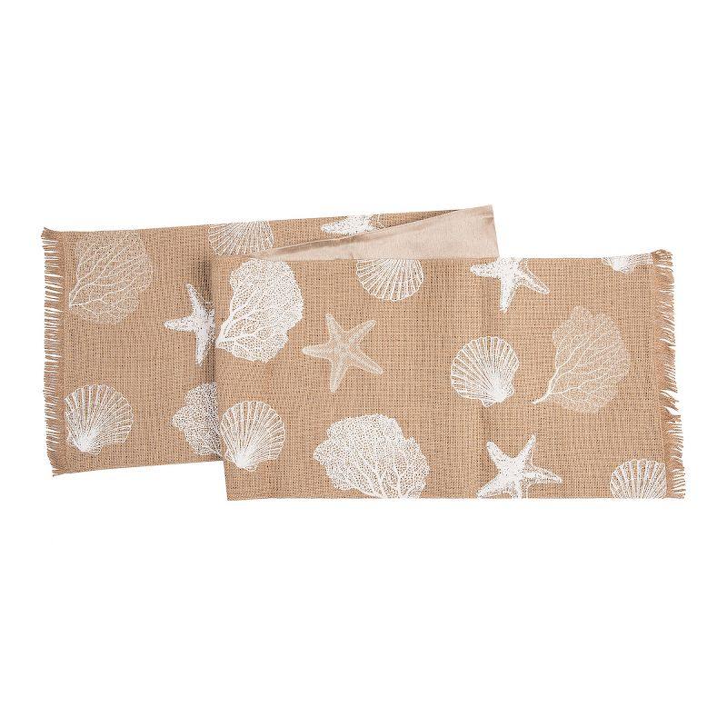 C&F Home 14" x 72" Sandy Coast Cotton Table Runner - Nautical Coral & Starfish