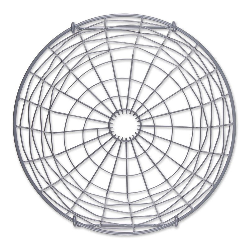 Metal Basket Cool Gray Round Medium 14X14X12