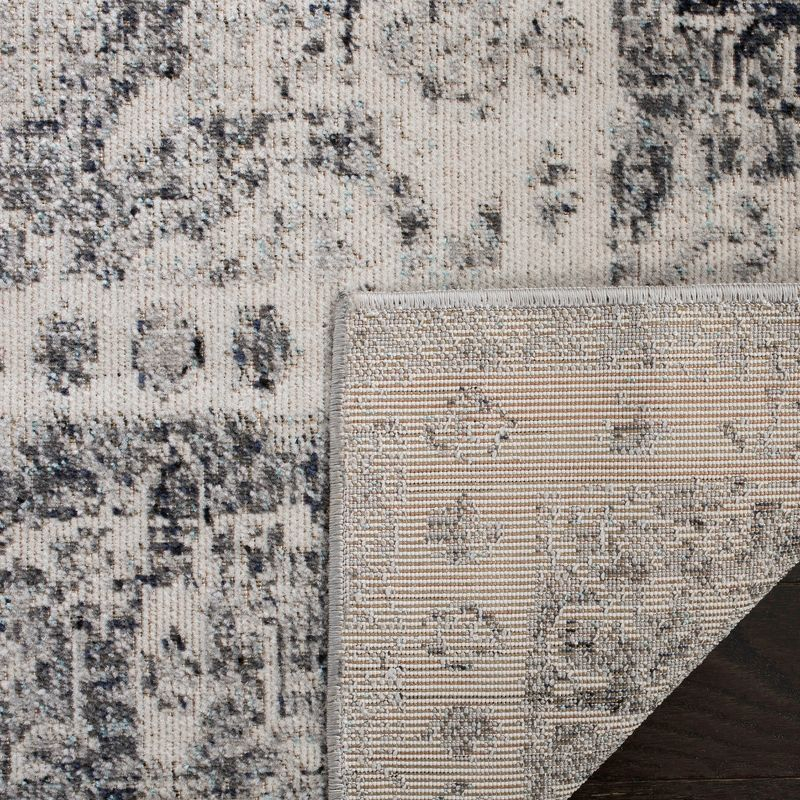 Montage MTG308 Power Loomed Indoor/Outdoor Accent Rug - Grey/Ivory - 4'x6' - Safavieh