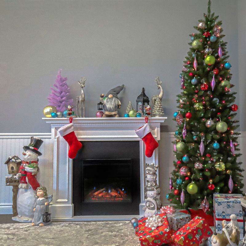 7.5' Prelit Slim Kingswood Fir Artificial Christmas Tree Multicolor Lights - National Tree Company