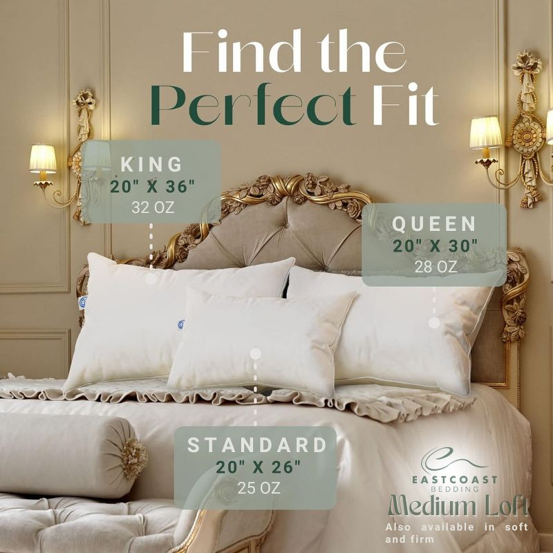 East Coast Bedding Down Medium Pillow (Set of 2)