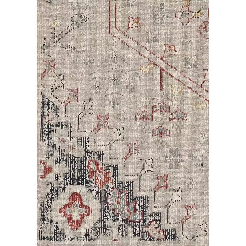 5'x7'6" Great Zero Rollins Rug Off White/Blue - Linon: Abstract Low Pile Area Rug, Indoor, Machine Made, Traditional Style