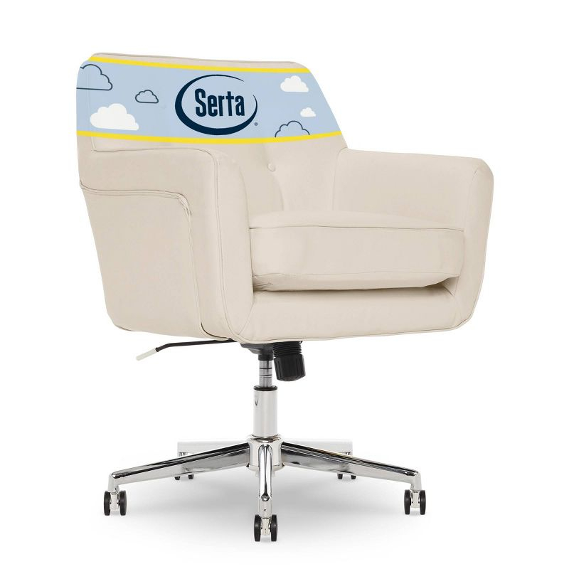 Style Ashland Home Office Chair Sweet Cream - Serta: Mid-Century, Tufted, Adjustable