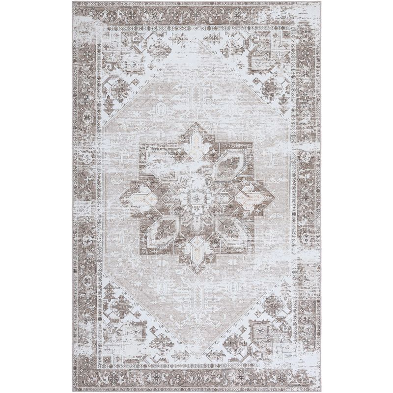 Tucson Vintage Persian TSN102 Power Loomed Machine Washable Skid-Resistant Indoor Area Rug - Sage/Ivory - 5'x5' - Safavieh