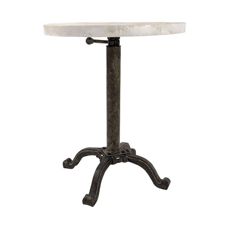 Carolina Living Colton Adjustable Vintage Table Natural Driftwood/Aged Iron: Mango Wood, Iron Frame, 30 Day Warranty