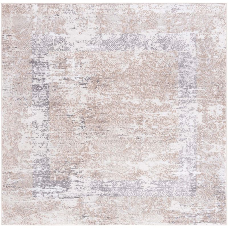 Amelia ALA271 Machine Made Indoor Area Rug - Beige/Gray - 6'-7"x6'-7" - Safavieh