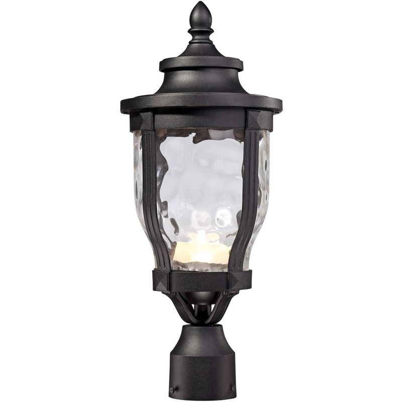 Minka Lavery Vintage Outdoor Post Light Fixture Black LED 19 1/4" Clear Hammered Glass for Post Exterior Barn Deck Porch Patio