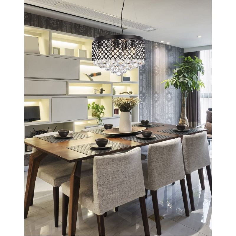 Elegant Lighting Tully 6 lights pendant in black