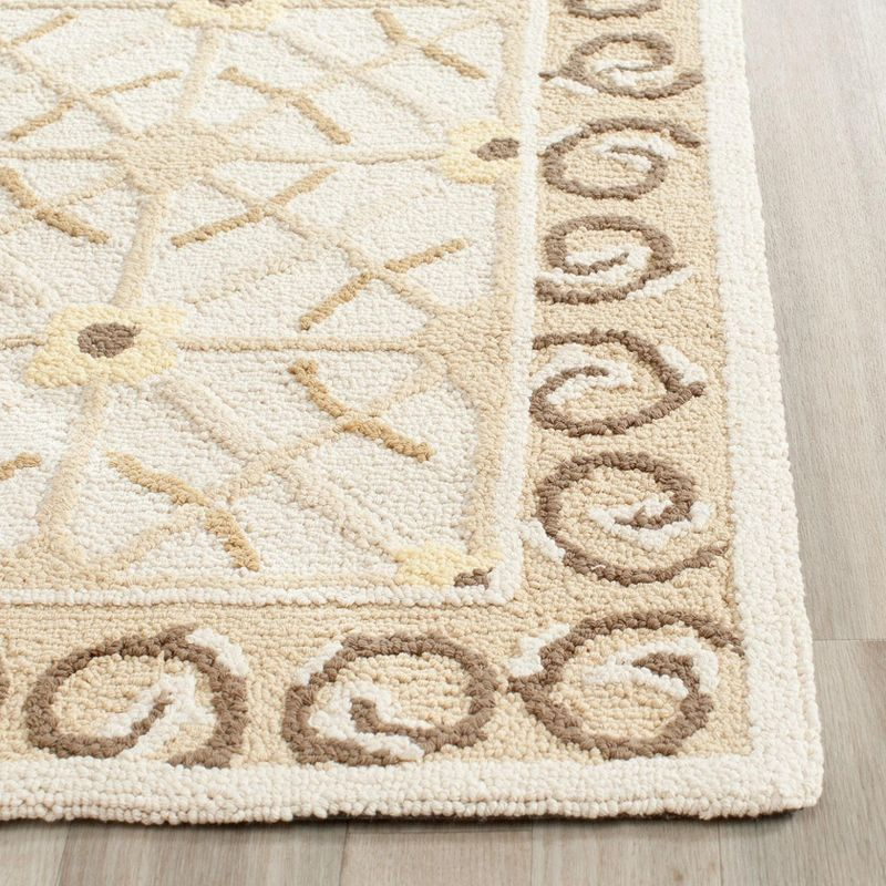 Newport NPT443 Hand Hooked Area Rug - Taupe/Beige - 5'6"x8'6" - Safavieh.