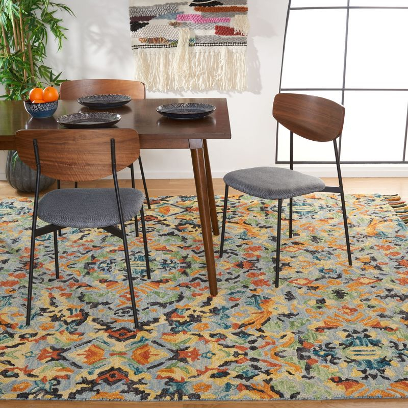 Blossom BLM452 Hand Tufted Area Rug - Blue/Multi - 5'x8' - Safavieh.