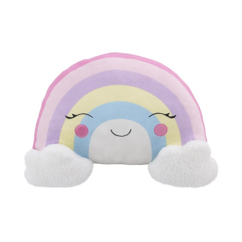 NoJo Little Love by NoJo Rainbow Shaped Plush Sherpa Decorative Pillow with Clouds