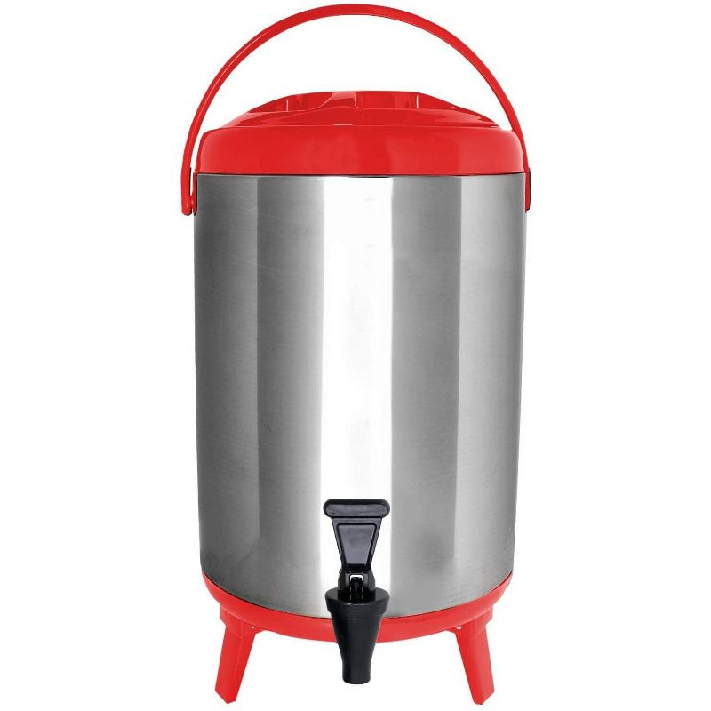 Vollum Stainless Steel Insulated Beverage Dispenser - Red, 12L