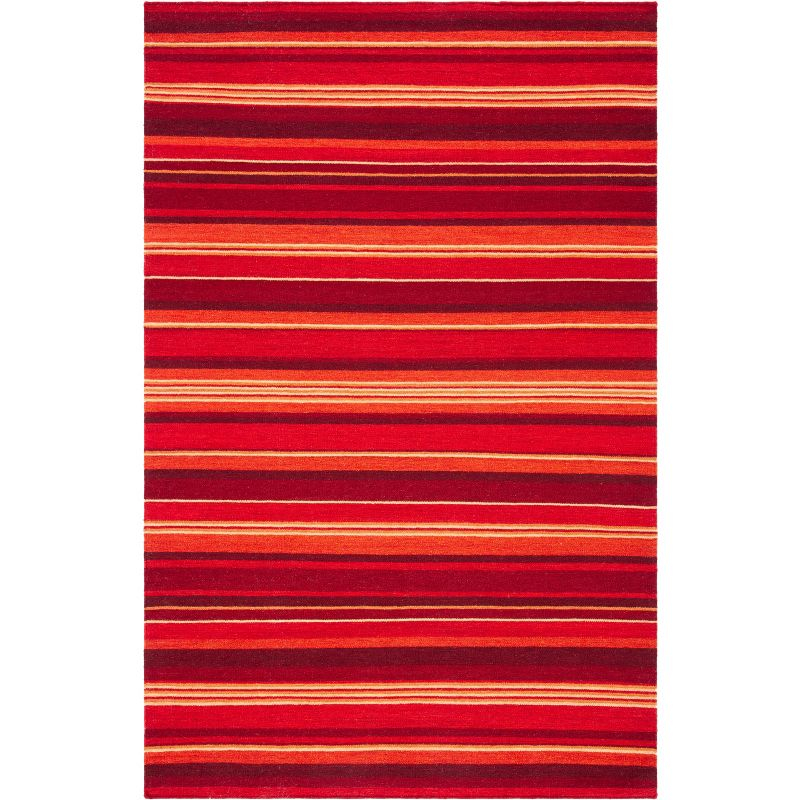 Striped Kilim STK601 Hand Loomed Indoor Area Rug - Red - 4'x6' - Safavieh