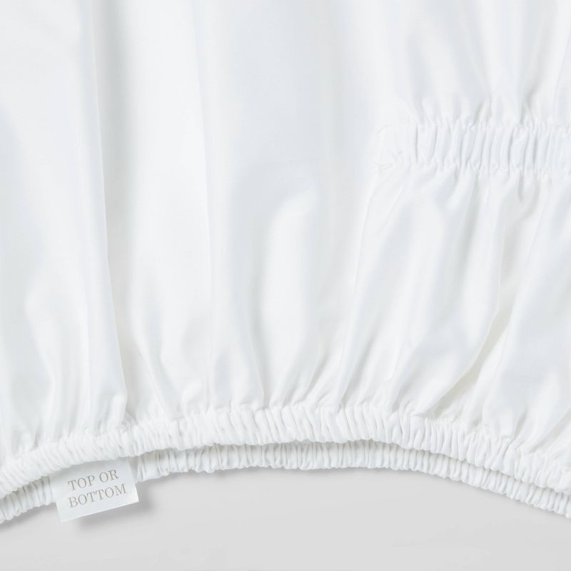 King 400 Thread Count Performance Fitted Sheet White - Threshold™: Cotton Sateen, Deep Pocket, OEKO-TEX Certified