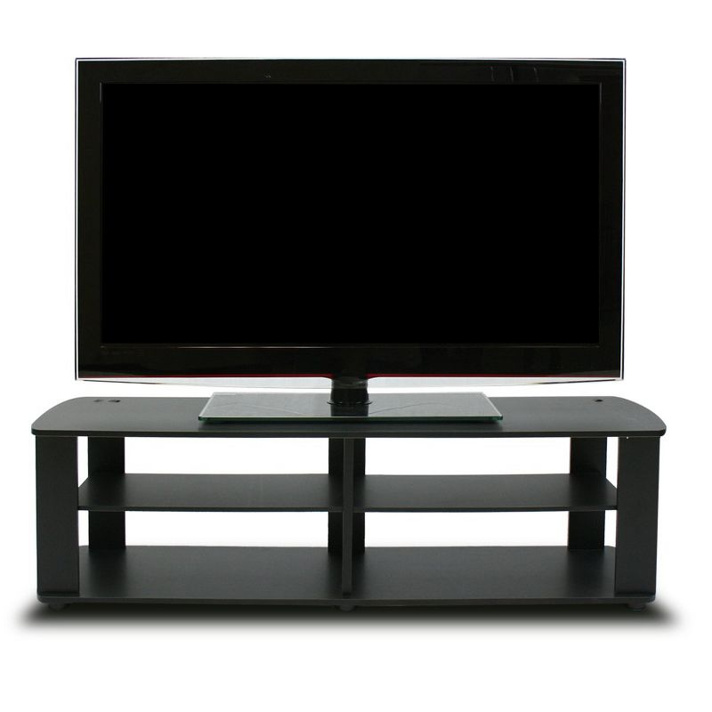 Furinno Mid-century 3-Tier Entertainment Center TV Stand for TVs up to 45" Black