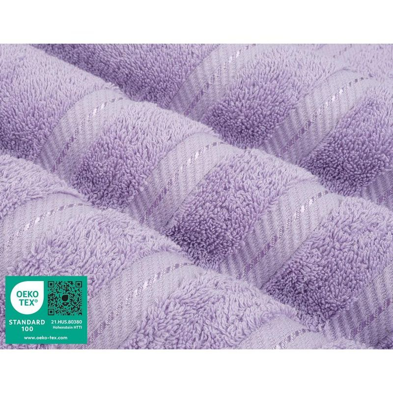 American Soft Linen 6 Piece Towel Set, 100% Cotton Bath Towels for Bathroom, Lilac