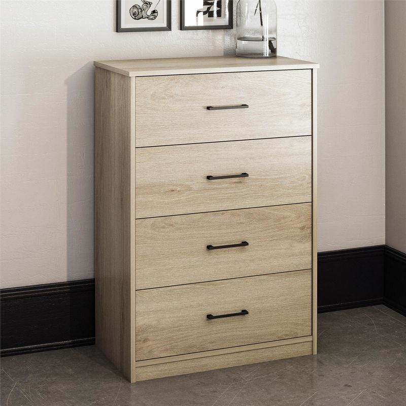 Ameriwood Home BrEZ Build Collection Pearce 4 Drawer Dresser, Light Oak