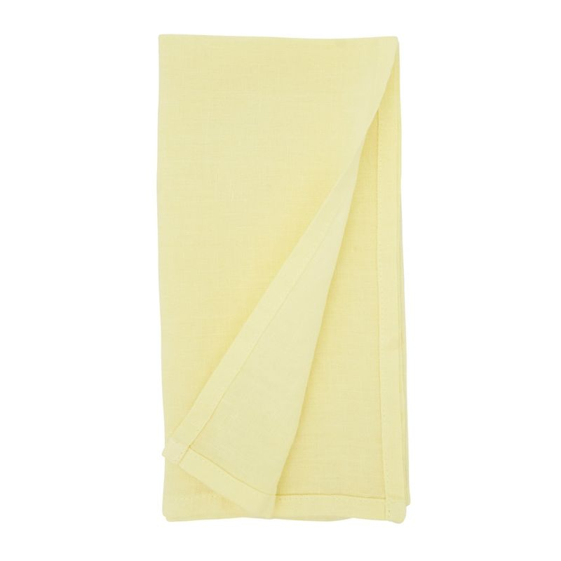 Saro Lifestyle Classic Pure 100% Linen Table Napkin (Set of 4), 20", Yellow