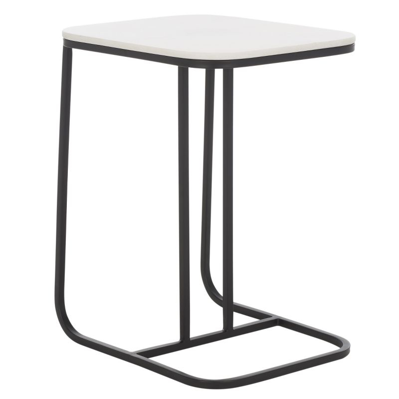 Yenna Accent Table - White Marble/Black - Safavieh