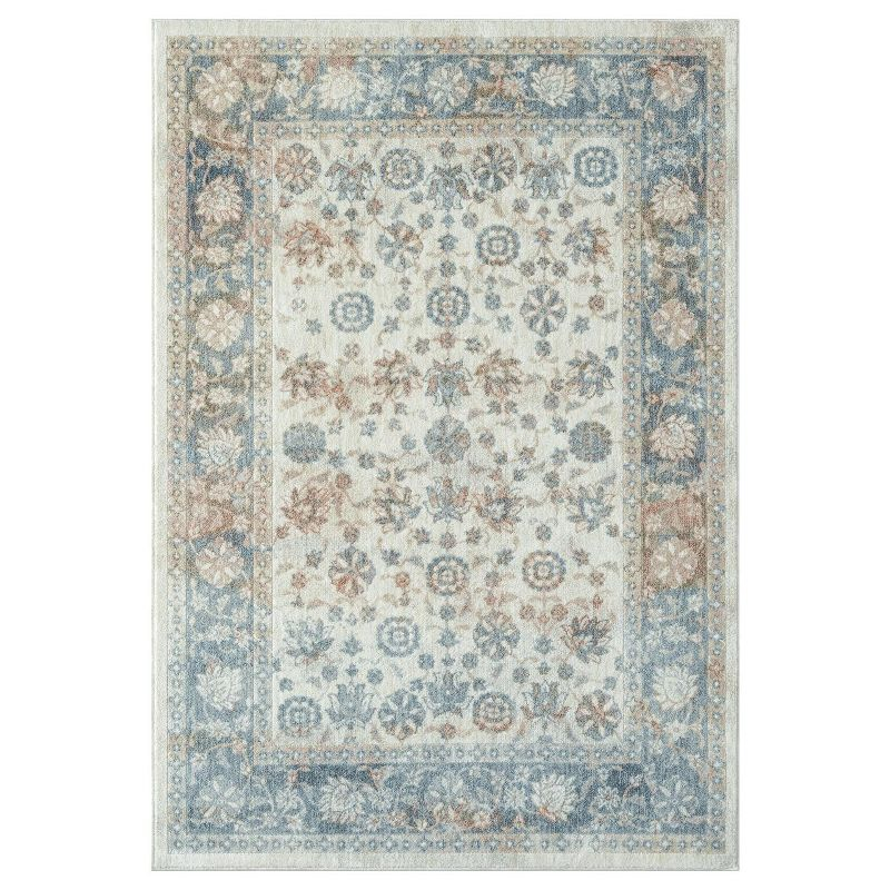 Luxe Weavers Floral Oriental Ivory 5x7 Area Rug