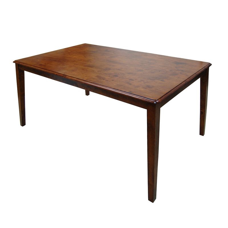 Boraam 6pc Shaker Dining Set Walnut: Modern Rubberwood Furniture with 4 Chairs & 1 Bench